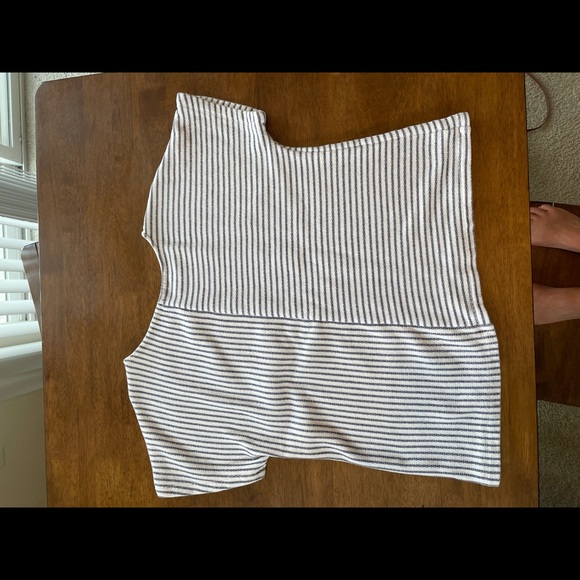 Blue and White Striped Mododoc Blouse - Picture 2 of 3